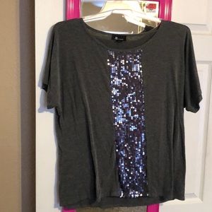 Gray sequin top
